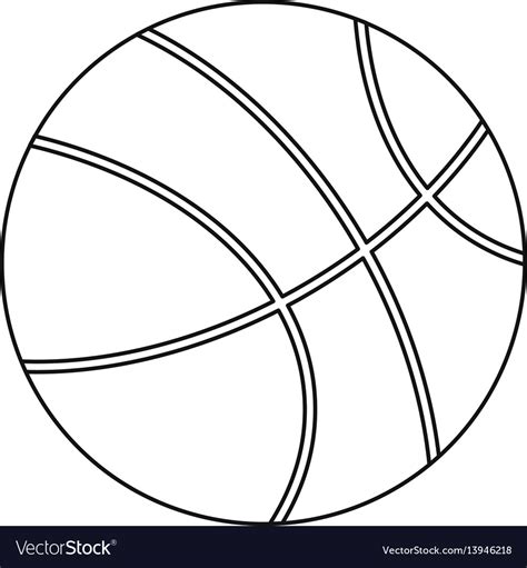Basketball Icon Outline Style Royalty Free Vector Image