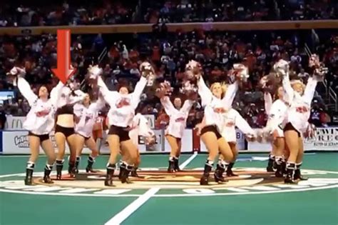 Cheerleader Left Red Faced After Wardrobe Malfunction Exposes Bra