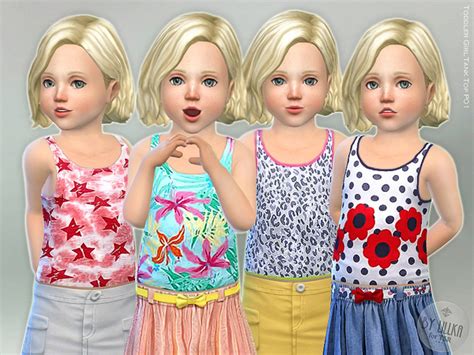 Toddler Girl Tank Top P01 By Lillka At Tsr Sims 4 Updates