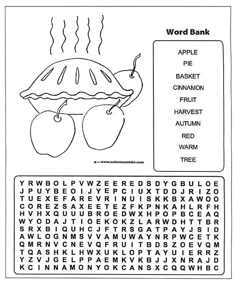 Apple Pie Word Search She Gets Pie With A