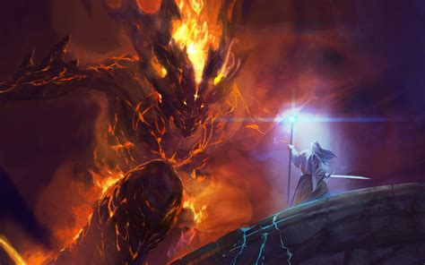 Gandalf Balrog The Lord Of The Rings Artwork Fantasy Art Wallpapers