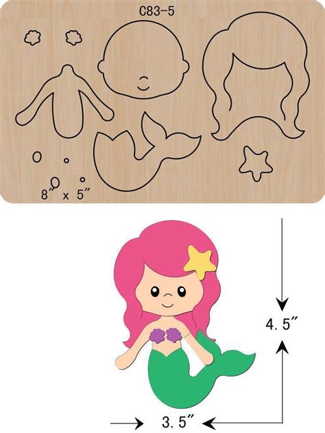 An Image Of A Wooden Cutout With The Shape Of A Mermaid And