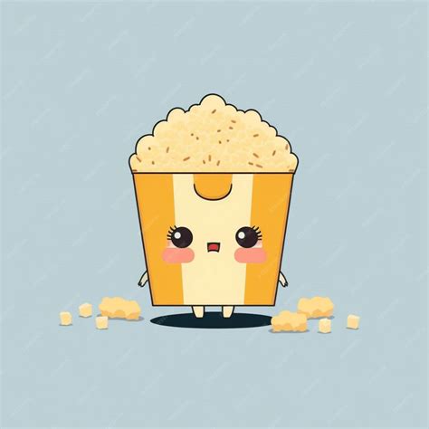 premium photo cute kawaii popcorn vector illustration