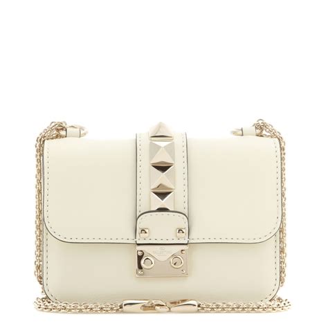 Lyst Valentino Glam Lock Mini Leather Shoulder Bag In White