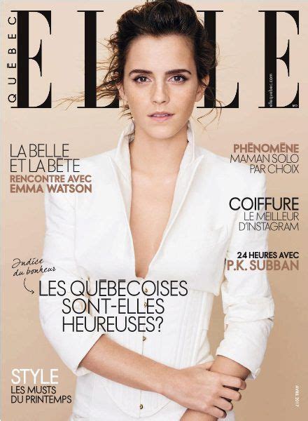 Emma Watson Elle Quebec Magazine April 2017 Cover Photo Canada