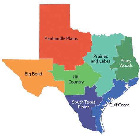 Map Of Texas Geographic Regions United States Map