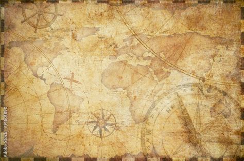 Old Nautical Treasure Map Background Stock Illustration Adobe Stock