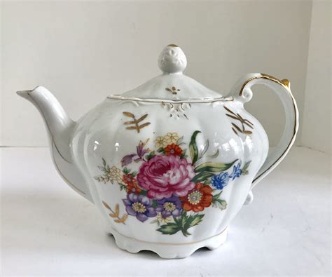 Vintage Floral Musical 4 Cup Teapot Japan Tea Pots Tea Pots Vintage Tea