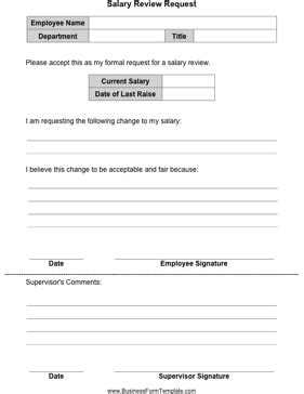 Salary Review Request Template