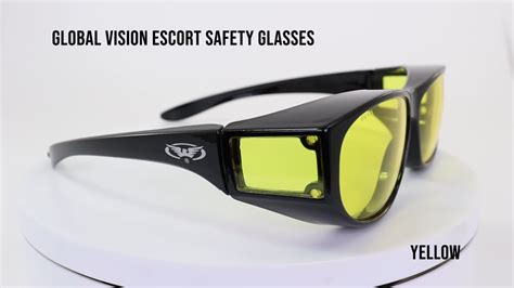 Escort Safety Glasses Fit Over Most Rx Glasses Z87 Yellow Hd Lens Ebay