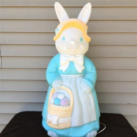 Vintage Empire 34 Mrs Easter Bunny Rabbit Lighted Blow Mold For Sale