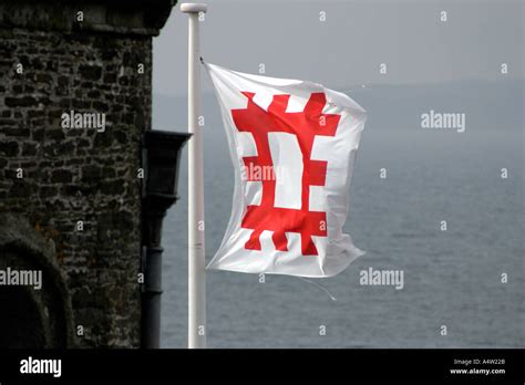 English Heritage Flag Flying At St Mawes Castle Falmouth Cornwall