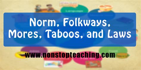 what is norm folkways mores taboos and laws