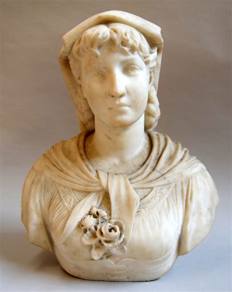 A Carved Marble Statue Of A 19th Century Maid 54cmh