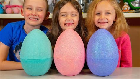 Huge Toy Surprise Eggs Filled With Blind Bags And Toys For Boys And Girls