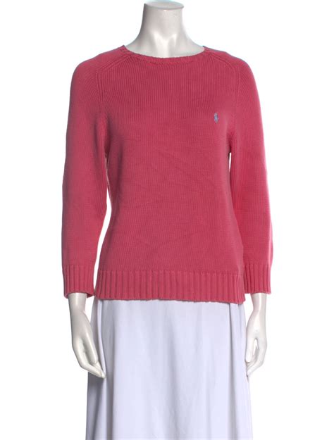 Ralph Lauren Scoop Neck Sweater Pink Knitwear Clothing Wyg109690