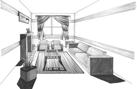 Perspective Room 1 Point Perspective Perspective Lessons Perspective