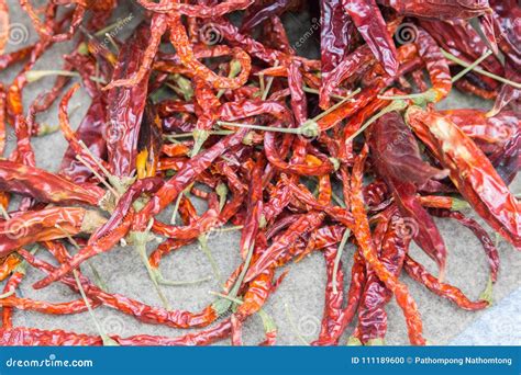 Dried Chillies Peppers For Thai Food Stock Photo Image Of Dried