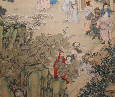 Igavel Auctions Large Chinese Qing Dynasty Painting Of Scholars And