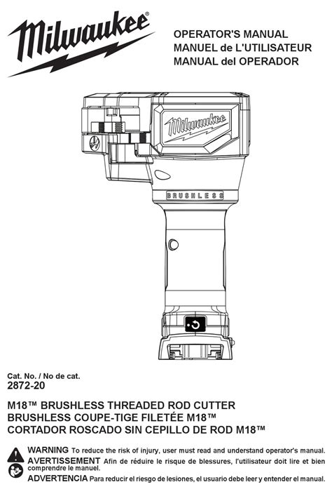 Milwaukee M18 Cutter Operators Manual Manualslib