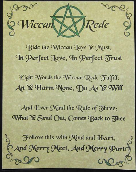 Wiccan Rede Book Of Shadows Parchment Page Set £440 Wiccan Rede