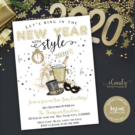 excited to share the latest addition to my etsy shop new years invitation new years
