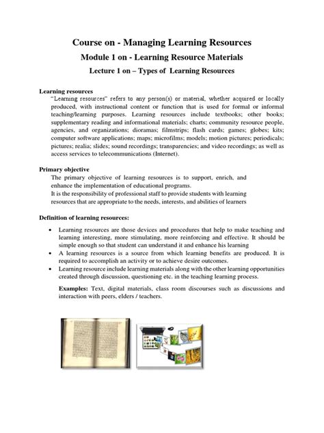 Types Of Learning Resourcespdf Primary Sources Biography
