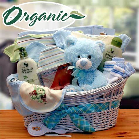 Everyone may like to gift something that is exclusive and cherished by the parents of the newborn baby. Organic New Baby Boy Gift Basket | AAGiftsandBaskets.com