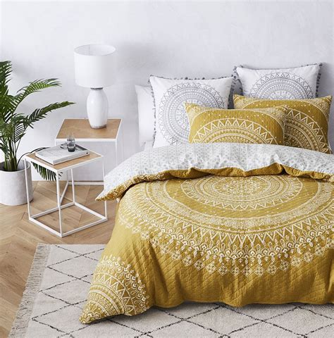 Honey bed cover, golden coverlet or ocher summer blanket these are mandatory attributes this season. Mercer + Reid - Mandala Quilted Quilt Cover Mustard ...