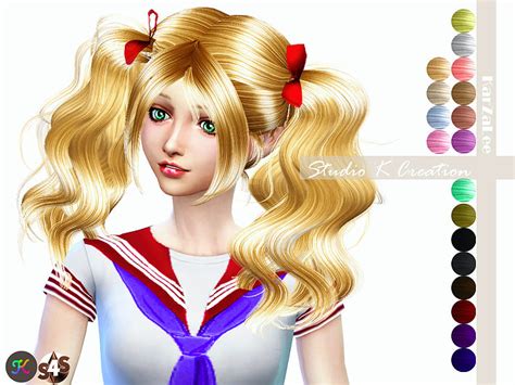 Studio K Creation Animate Hair 40 Miho Sims 4 Hairs
