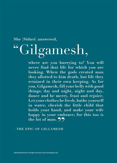 Gilgamesh Quote Poster Picture Metal Print Paint By Nineveh Press