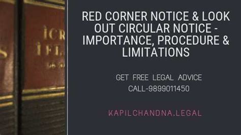 Cancellation Of Look Out Circular Red Corner Notice Kapilchandnalegal