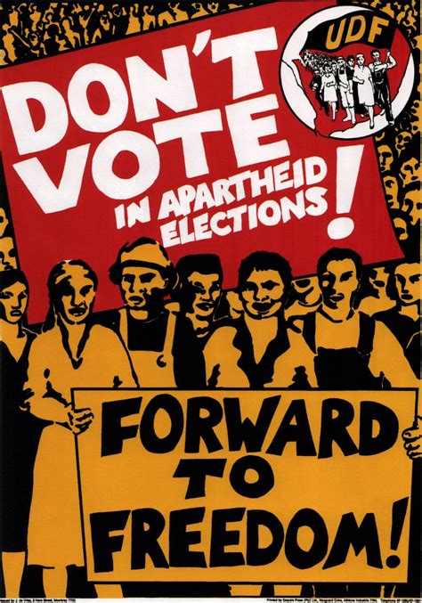 United Democratic Front Elections Boycott Poster 1984 South Africa
