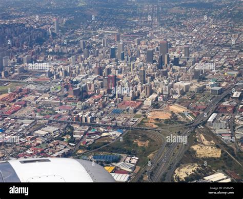 South Africa Gauteng Johannesburg Aerial View Of Johannesburg With A