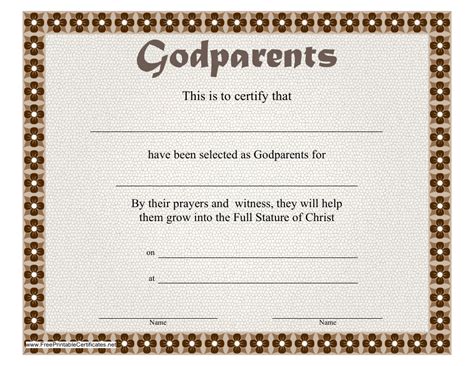 Godparents Certificate Template Download Printable Pdf Templateroller