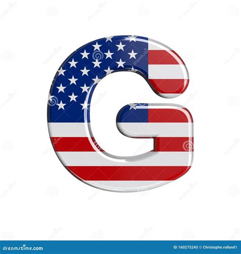 Usa Letter G Upper Case 3d American Flag Font American Way Of Life