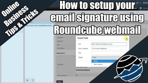 How To Setup Your Email Signature Using Roundcube Webmail Youtube