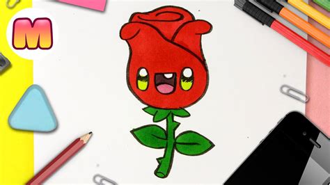 Como Dibujar Una Rosa Kawaii 🌹 Dibujos Faciles Kawaii 🌹 Aprende A