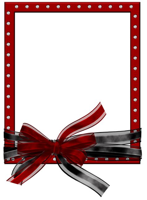 Red Png Photo Frame With Black And Red Bow Gallery Yopriceville