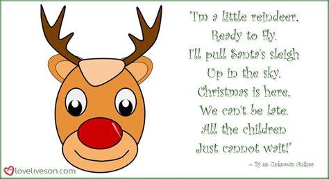 Christmas Poems For Children Im A Little Reindeer By An Unknown Author