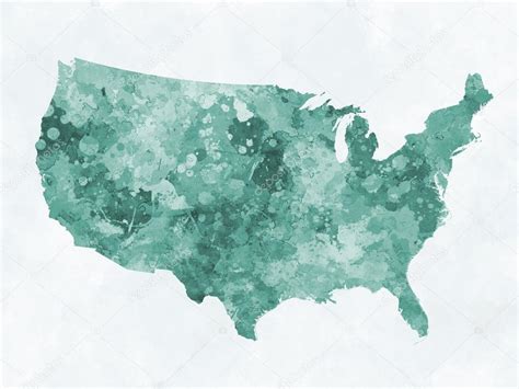 Watercolor Us Map United States Map In Watercolor Green — Stock Photo