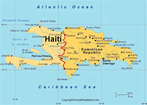 Labeled Map Of Haiti With States Cities Capital
