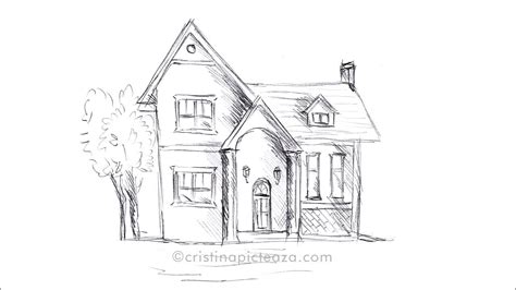 Desen In Creion Cu Casa How To Draw A Cute House Pencil Draw Desene