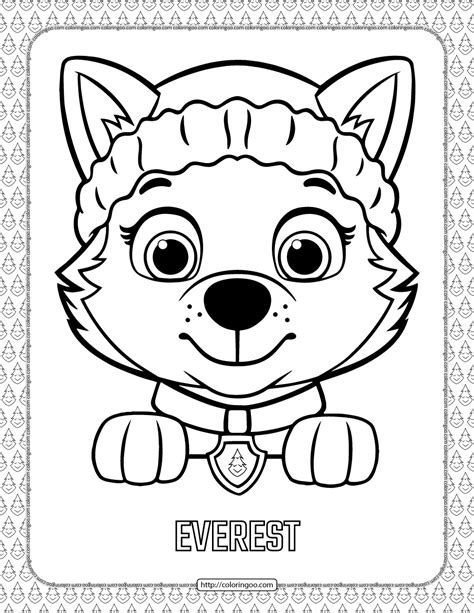 Paw Patrol Mighty Everest Coloring Paw Patrol Paw Coloring Pages Porn