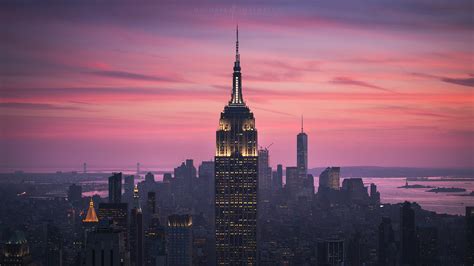 New York City Sunset Empire State Building Cityscape Photography