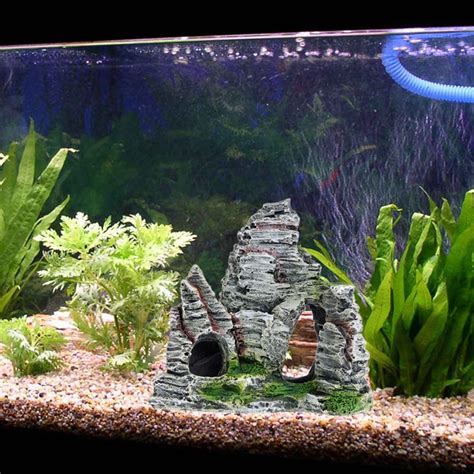 Aquarium Fish Tank Ornament Rockery Hiding Cave Landscape Decor