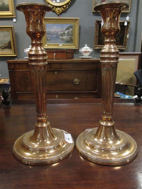A Pair Of Late 18th Century Bell Metal Neo Classical Candlesticks 2