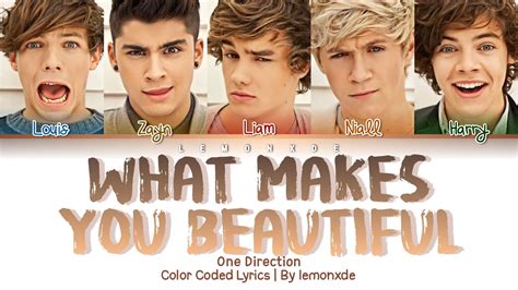 One Direction What Makes You Beautiful Color Coded Lyrics Youtube