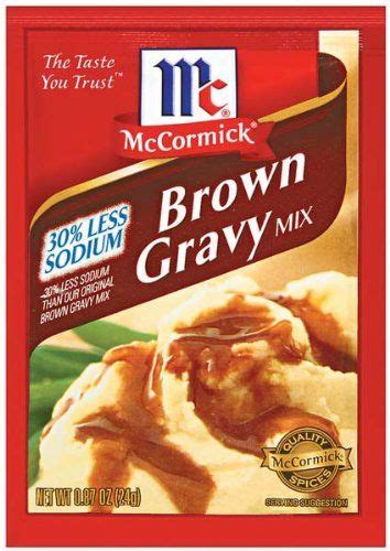 All you need are 5 ingredients and 5 minutes! McCormick 30% Less Sodium Brown Gravy Mix (.87 oz) 12 Pack Gravies http://www.amazon.com/dp ...