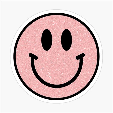 Pink Glitter Smiley Face Sticker By Stuthiibhat4 In 2021 Face